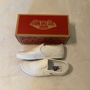 White Slip-On Vans